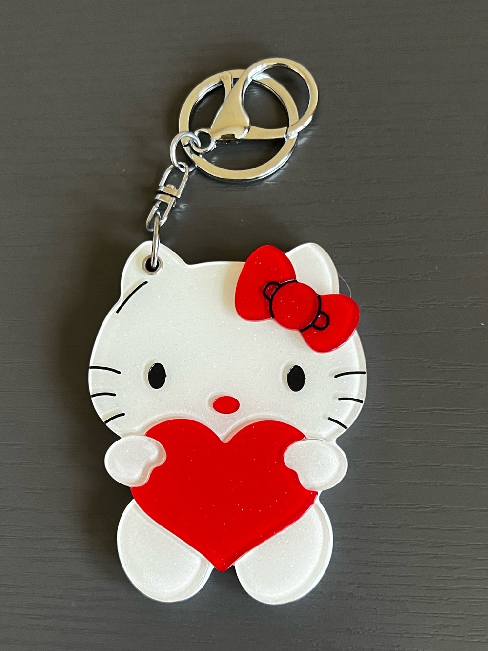 Sanrio Hello Kitty Heart Acrylic Keychain.